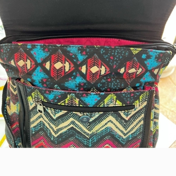 The Sak Colorful Aztec Print Women's Backpack / Crossbody Bag - Picture 2 of 8